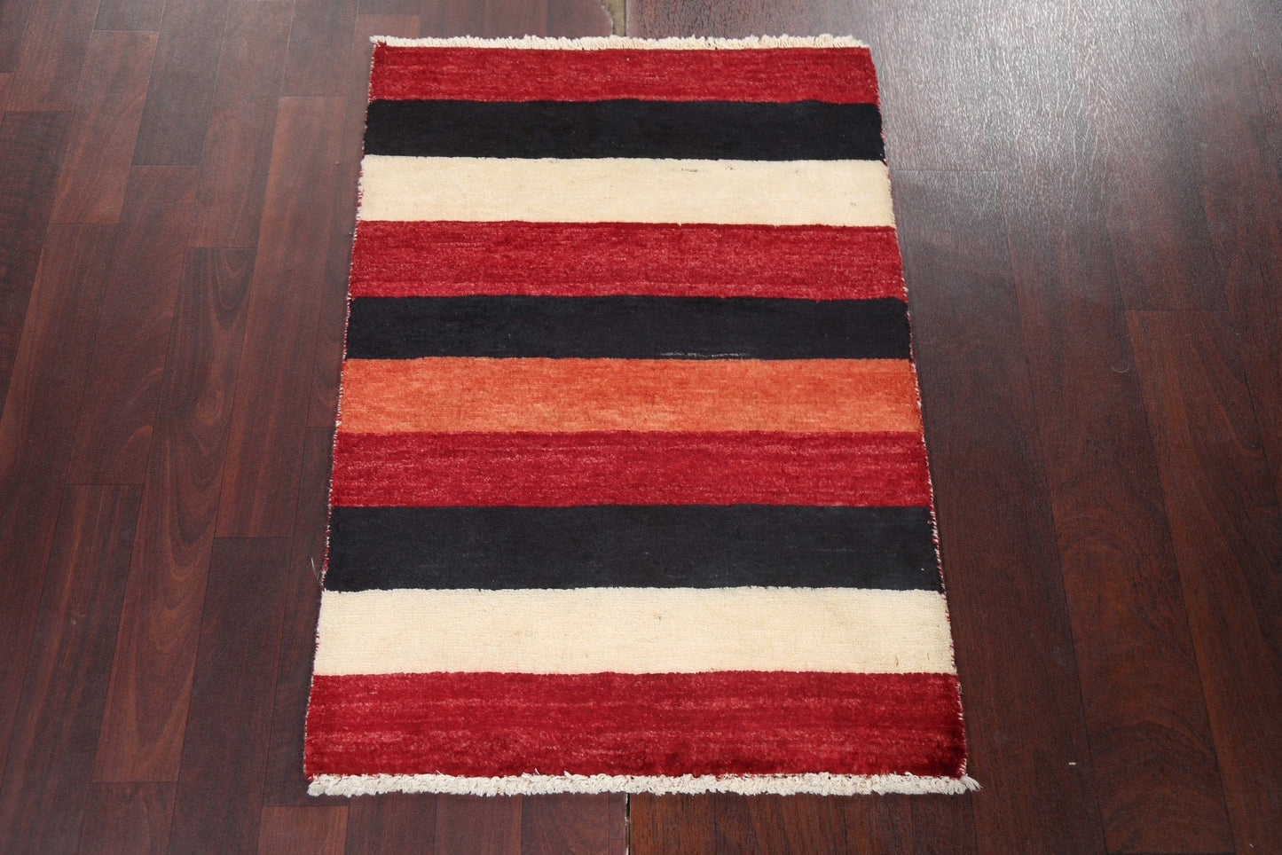 Striped Wool Gabbeh Kashkoli Oriental Rug 2x3