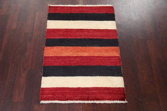 Striped Wool Gabbeh Kashkoli Oriental Rug 2x3