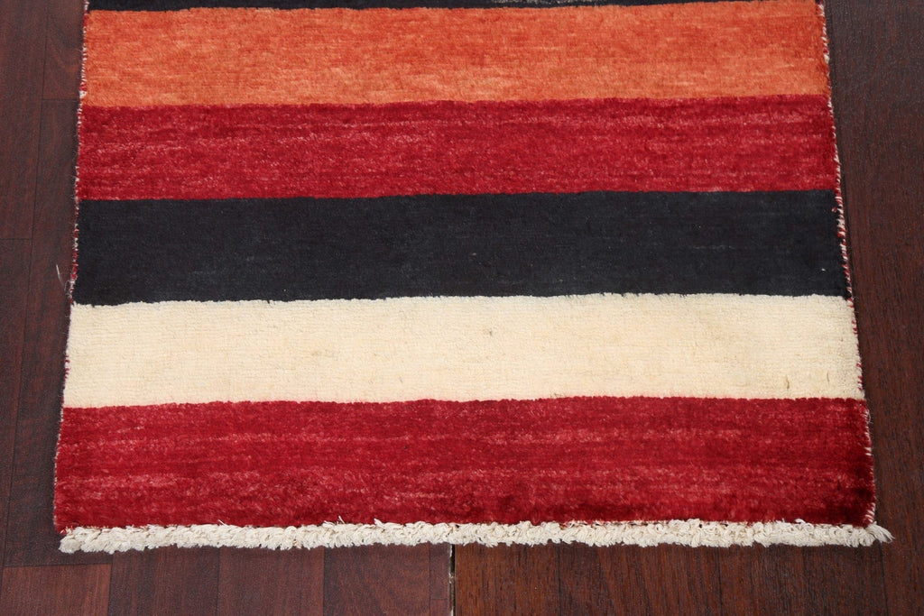 Striped Wool Gabbeh Kashkoli Oriental Rug 2x3