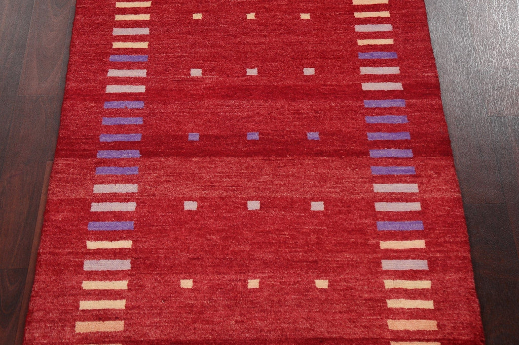 Red Handmade Gabbeh Kashkoli Oriental Rug 3x4