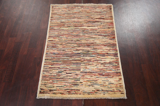 Handmade Gabbeh Kashkoli Oriental Wool Rug 3x4