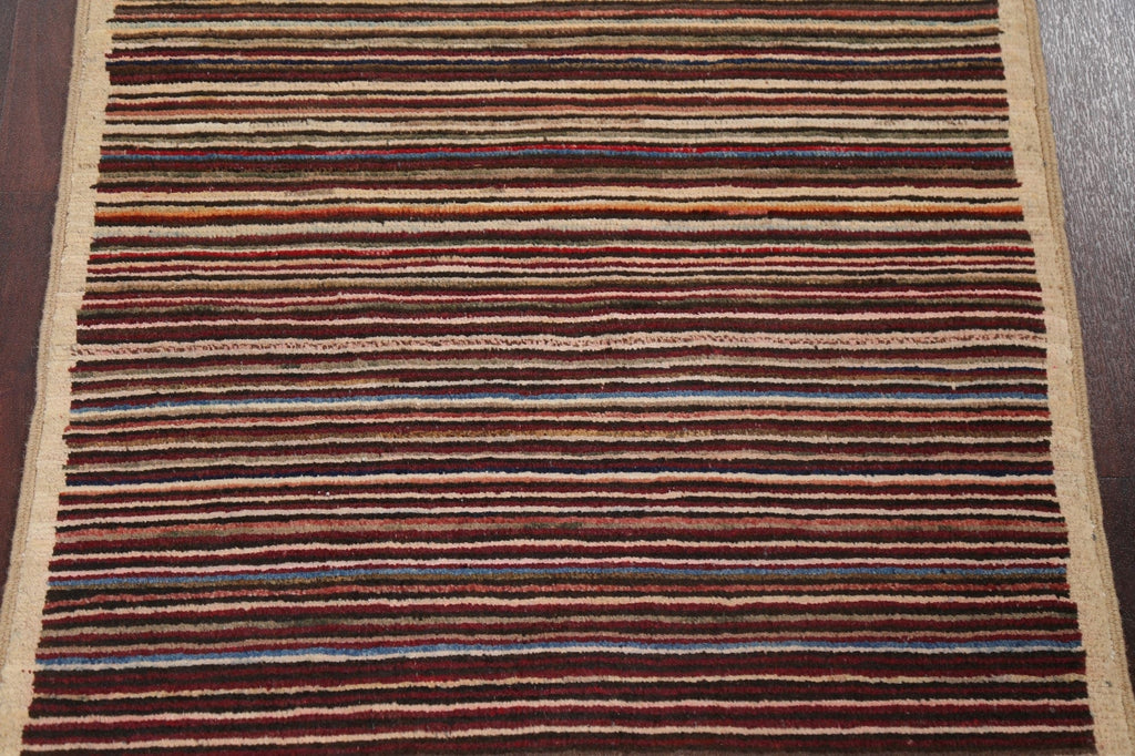 Striped Gabbeh Kashkoli Oriental Handmade Rug 3x4