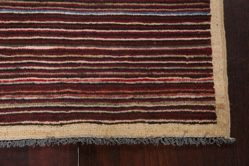 Striped Gabbeh Kashkoli Oriental Handmade Rug 3x4