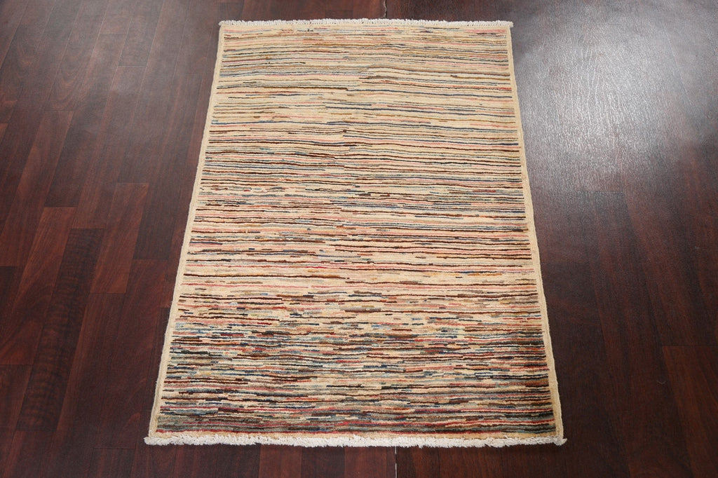 Wool Gabbeh Kashkoli Oriental Hand-Knotted Rug 3x4