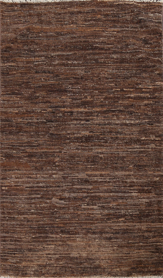 Brown Wool Gabbeh Kashkoli Oriental Area Rug 4x6