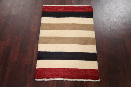 Striped Gabbeh Kashkoli Oriental Handmade Rug 2x3