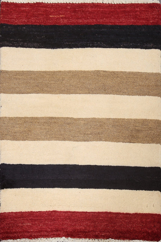 Striped Gabbeh Kashkoli Oriental Handmade Rug 2x3