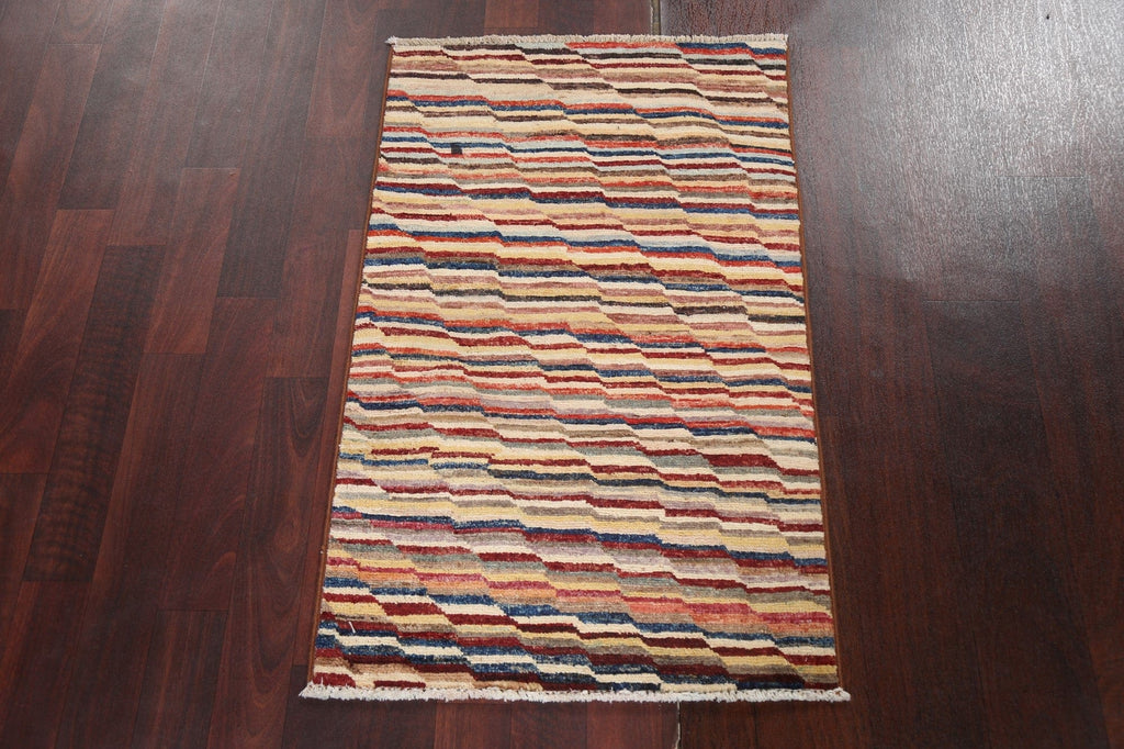 Contemporary Gabbeh Kashkoli Oriental Wool Rug 2x3