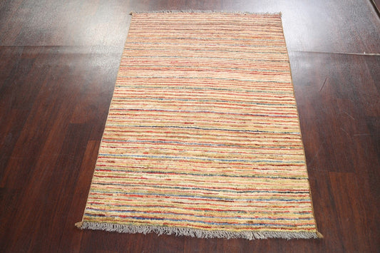 Contemporary Gabbeh Kashkoli Handmade Wool Rug 3x4