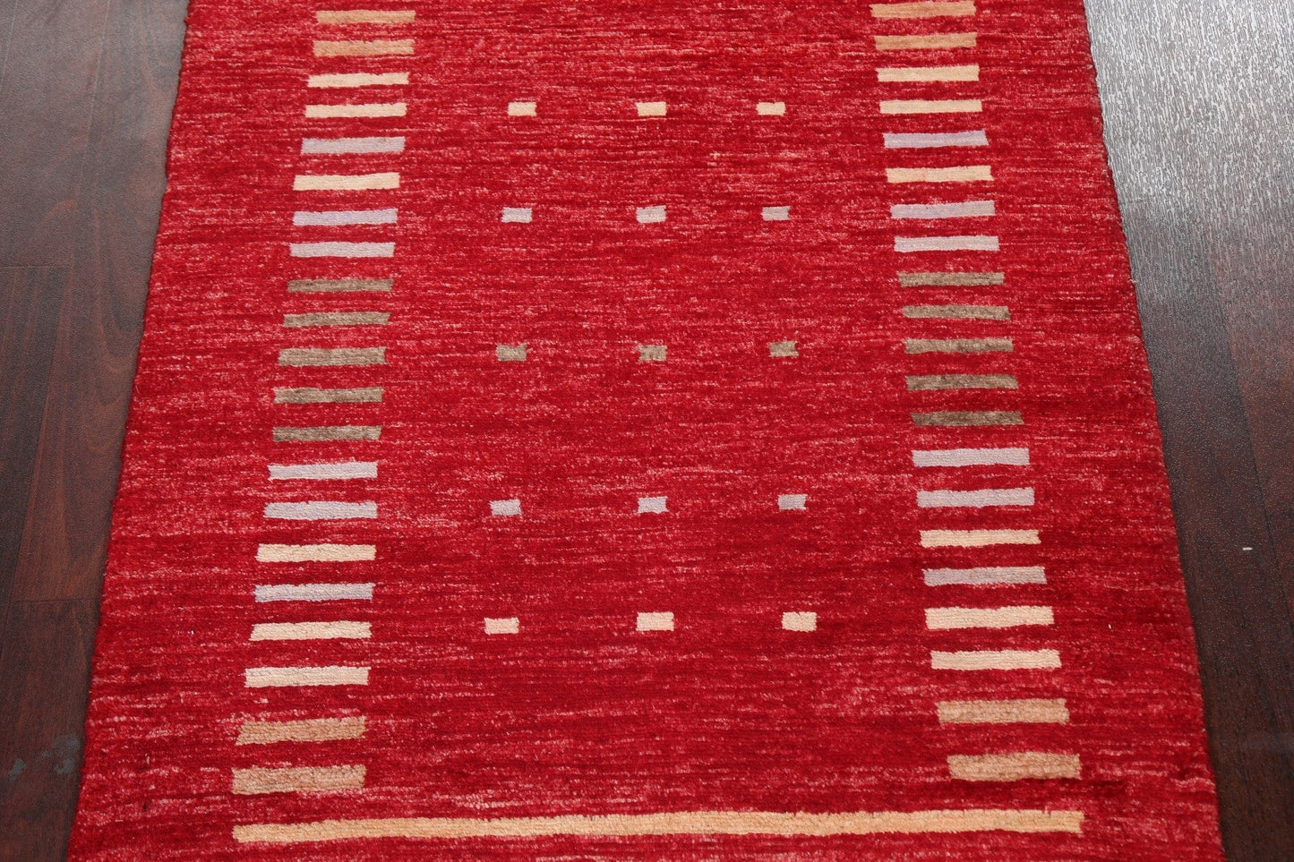 Red Wool Gabbeh Kashkoli Handmade Oriental Rug 3x4