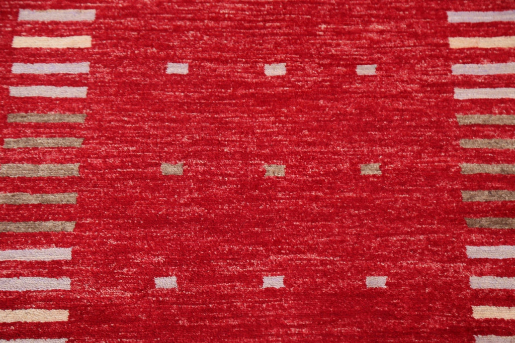 Red Wool Gabbeh Kashkoli Handmade Oriental Rug 3x4