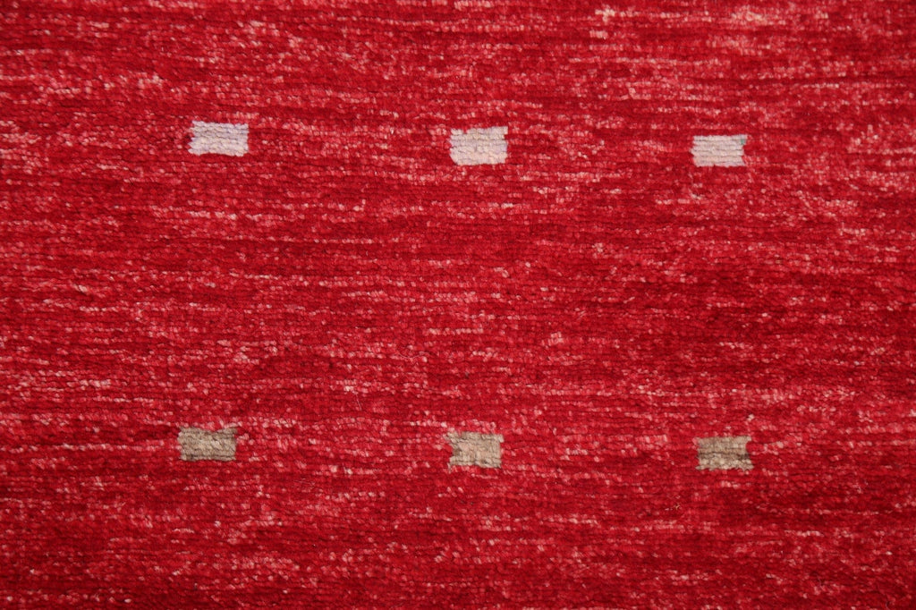 Red Wool Gabbeh Kashkoli Handmade Oriental Rug 3x4