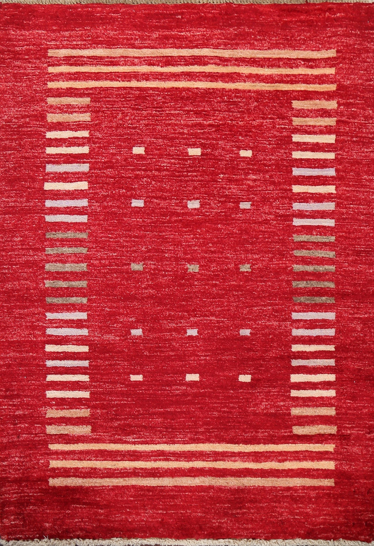 Red Wool Gabbeh Kashkoli Handmade Oriental Rug 3x4