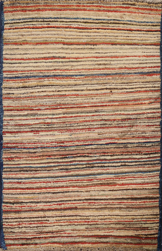 Striped Gabbeh Kashkoli Oriental Handmade Rug 2x3