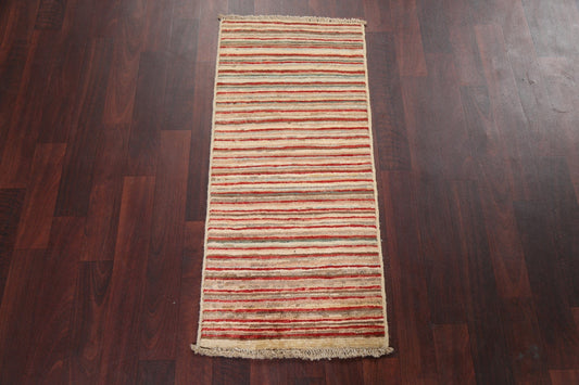 Striped Wool Gabbeh Kashkoli Oriental Rug 1x3