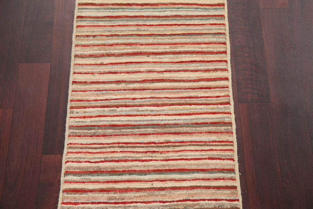 Striped Wool Gabbeh Kashkoli Oriental Rug 1x3