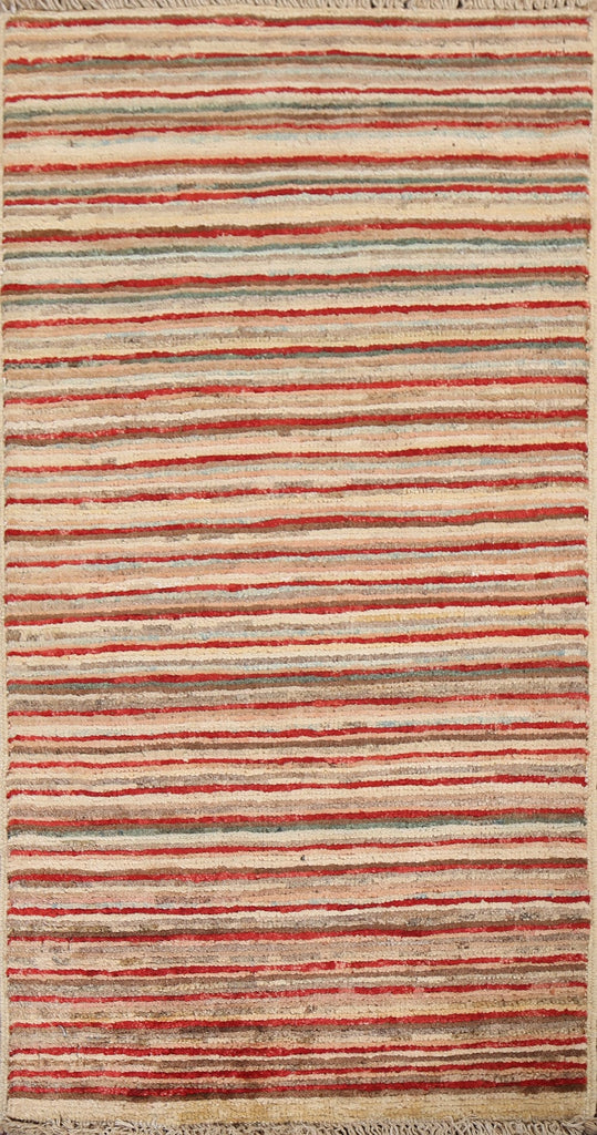 Striped Wool Gabbeh Kashkoli Oriental Rug 1x3