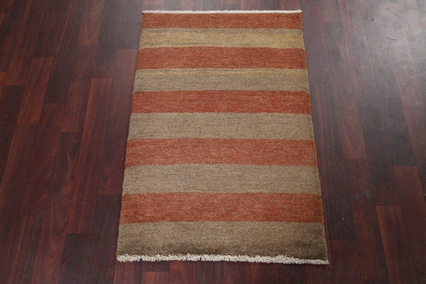 Striped Wool Gabbeh Kashkoli Oriental Rug 2x3