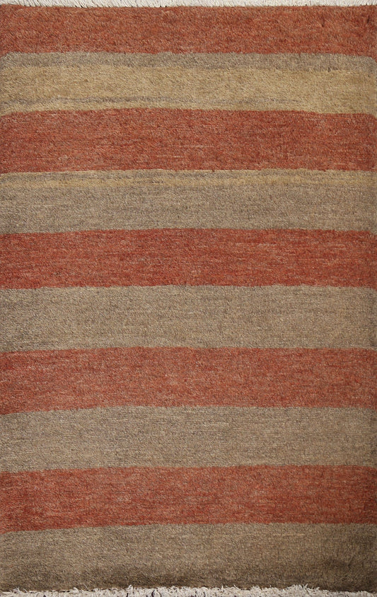 Striped Wool Gabbeh Kashkoli Oriental Rug 2x3