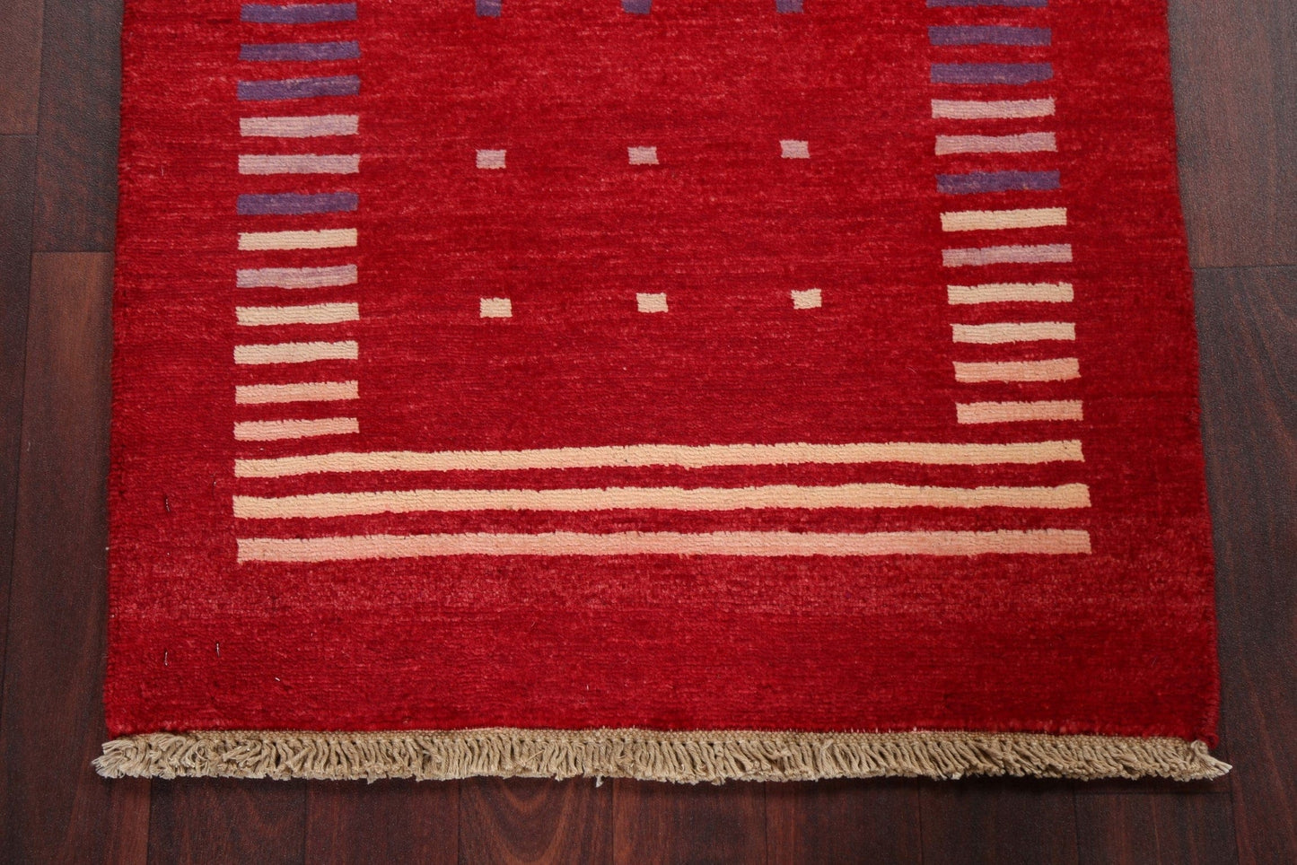 Red Gabbeh Kashkoli Oriental Wool Rug 2x3