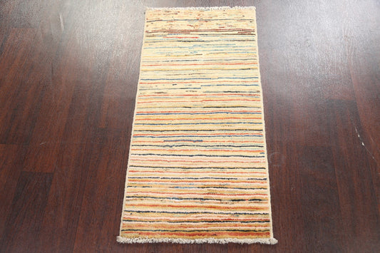 Hand-Knotted Gabbeh Kashkoli Oriental Wool Rug 2x3