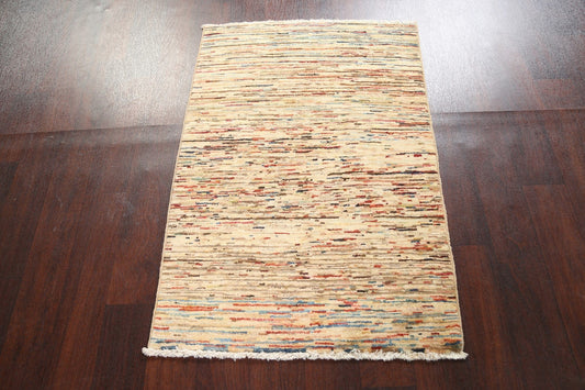 Contemporary Gabbeh Kashkoli Oriental Wool Rug 3x4