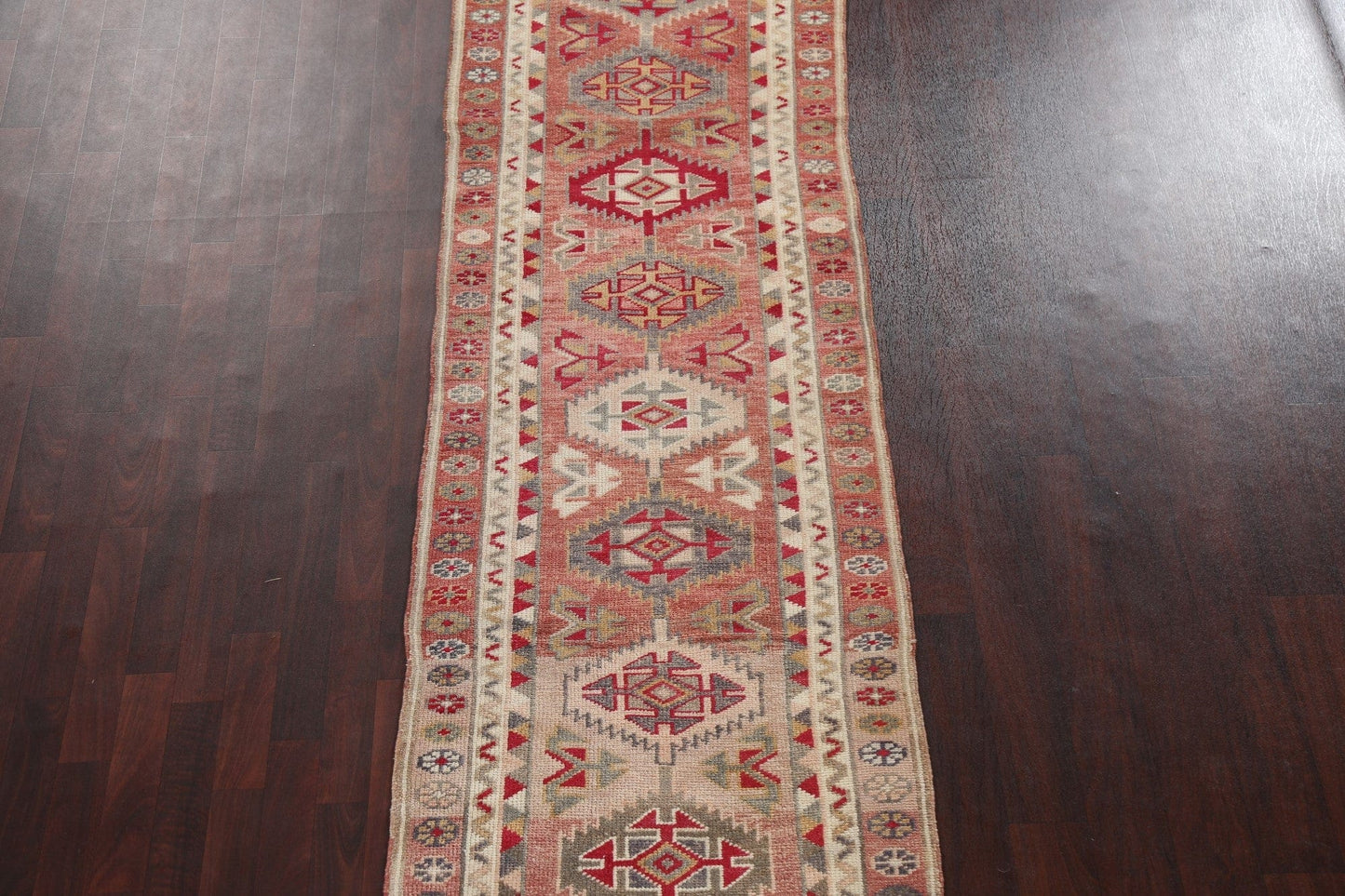 Geometric Wool Oushak Oriental Runner Rug 3x12