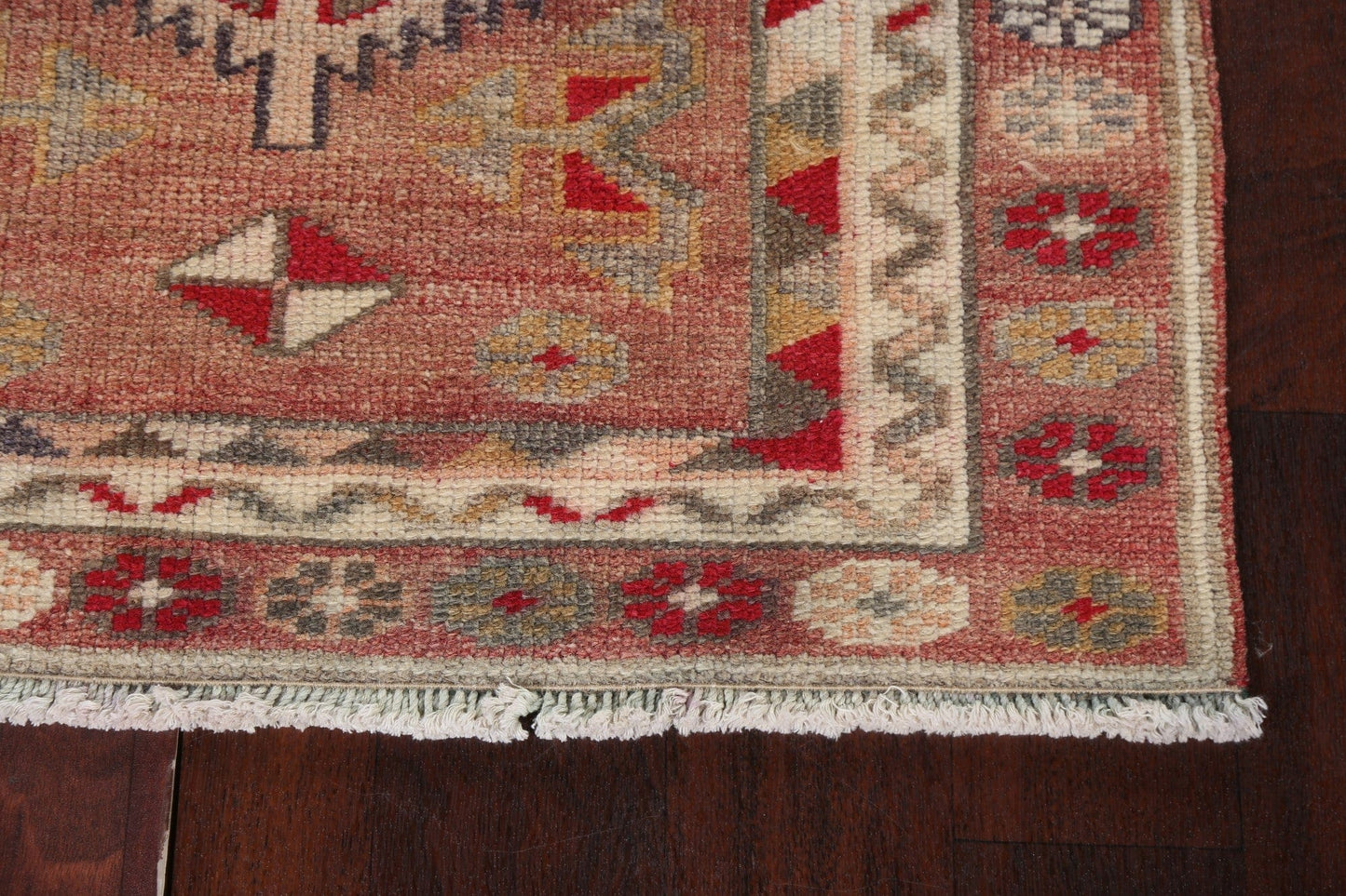 Geometric Wool Oushak Oriental Runner Rug 3x12