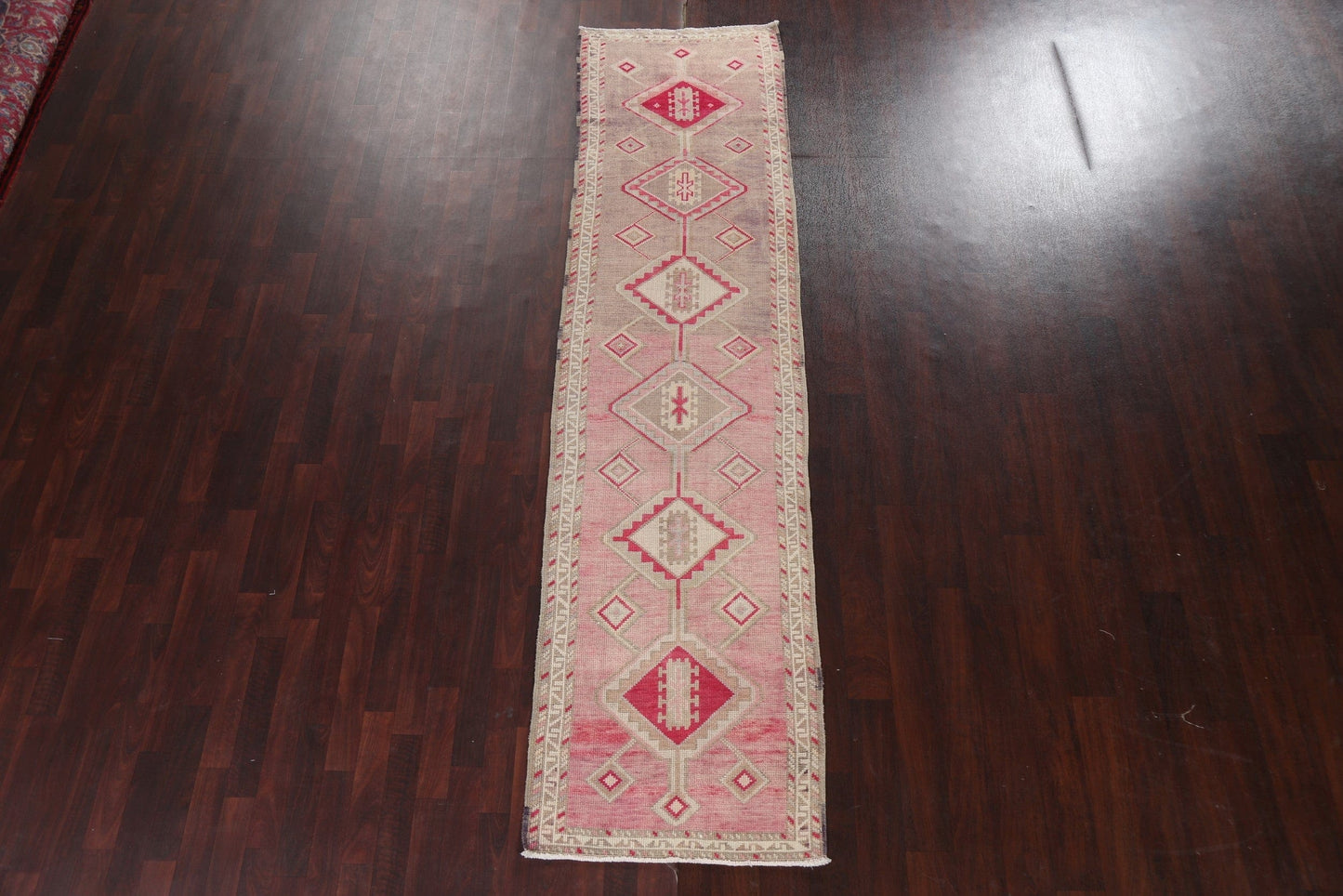 Turkish Geometric Oushak Oriental Runner Rug 3x10