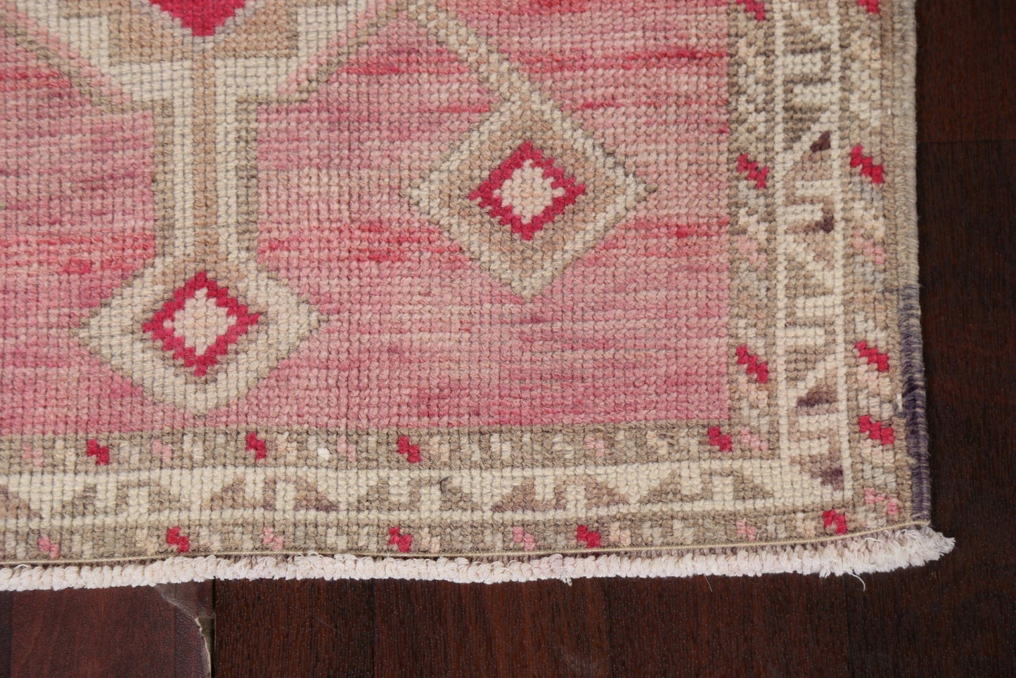 Turkish Geometric Oushak Oriental Runner Rug 3x10