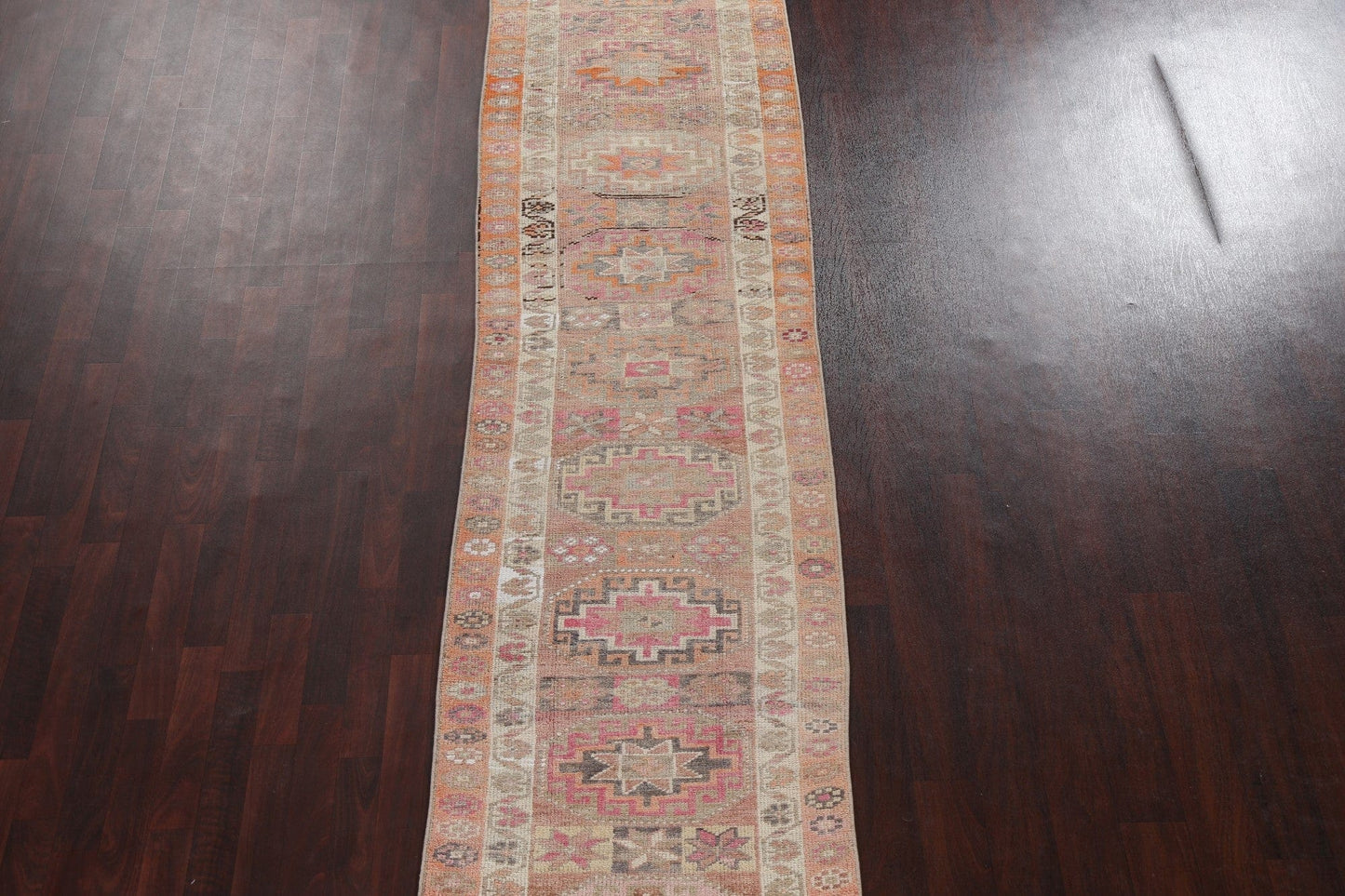 Geometric Wool Oushak Oriental Runner Rug 3x14