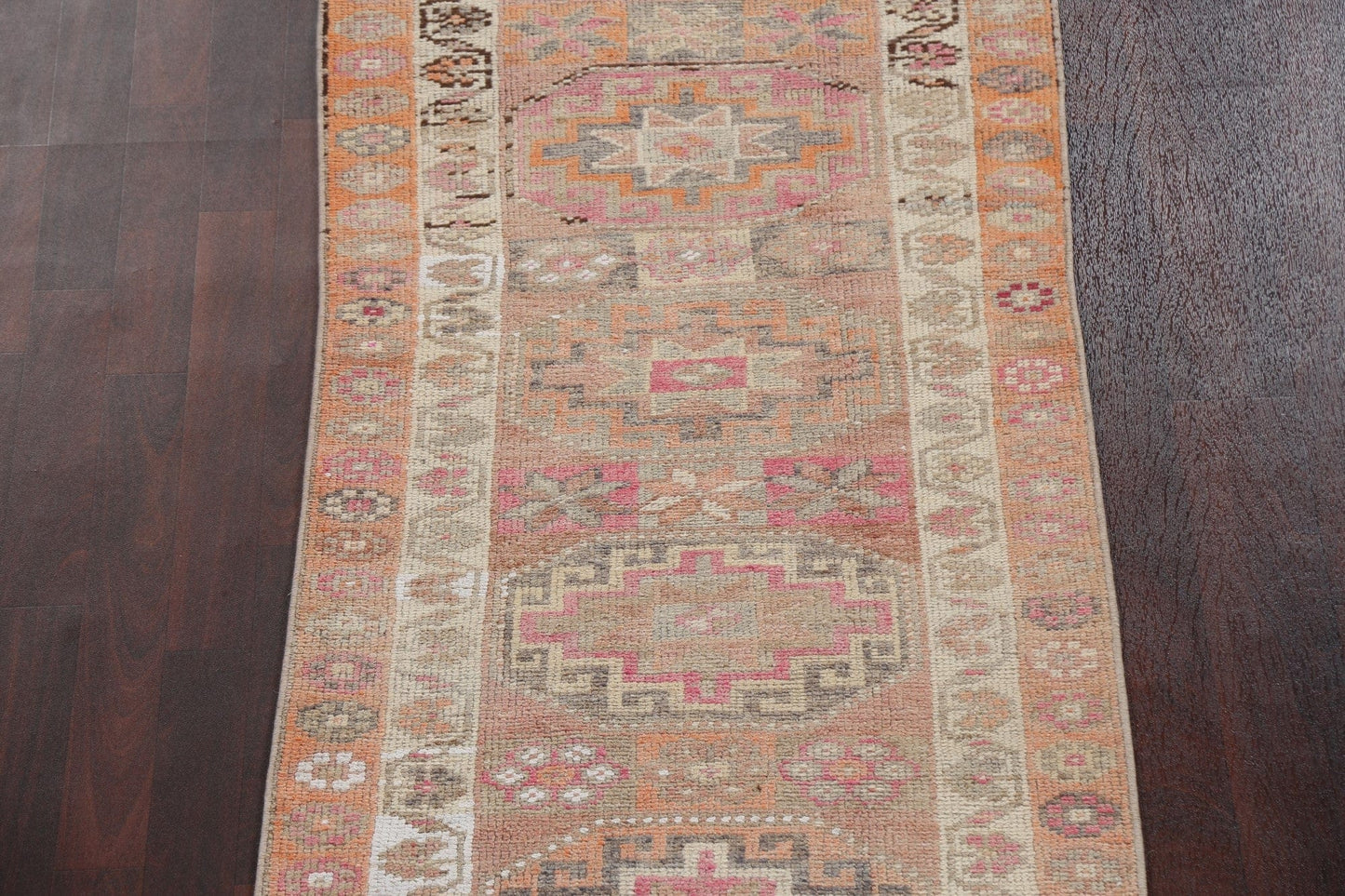 Geometric Wool Oushak Oriental Runner Rug 3x14