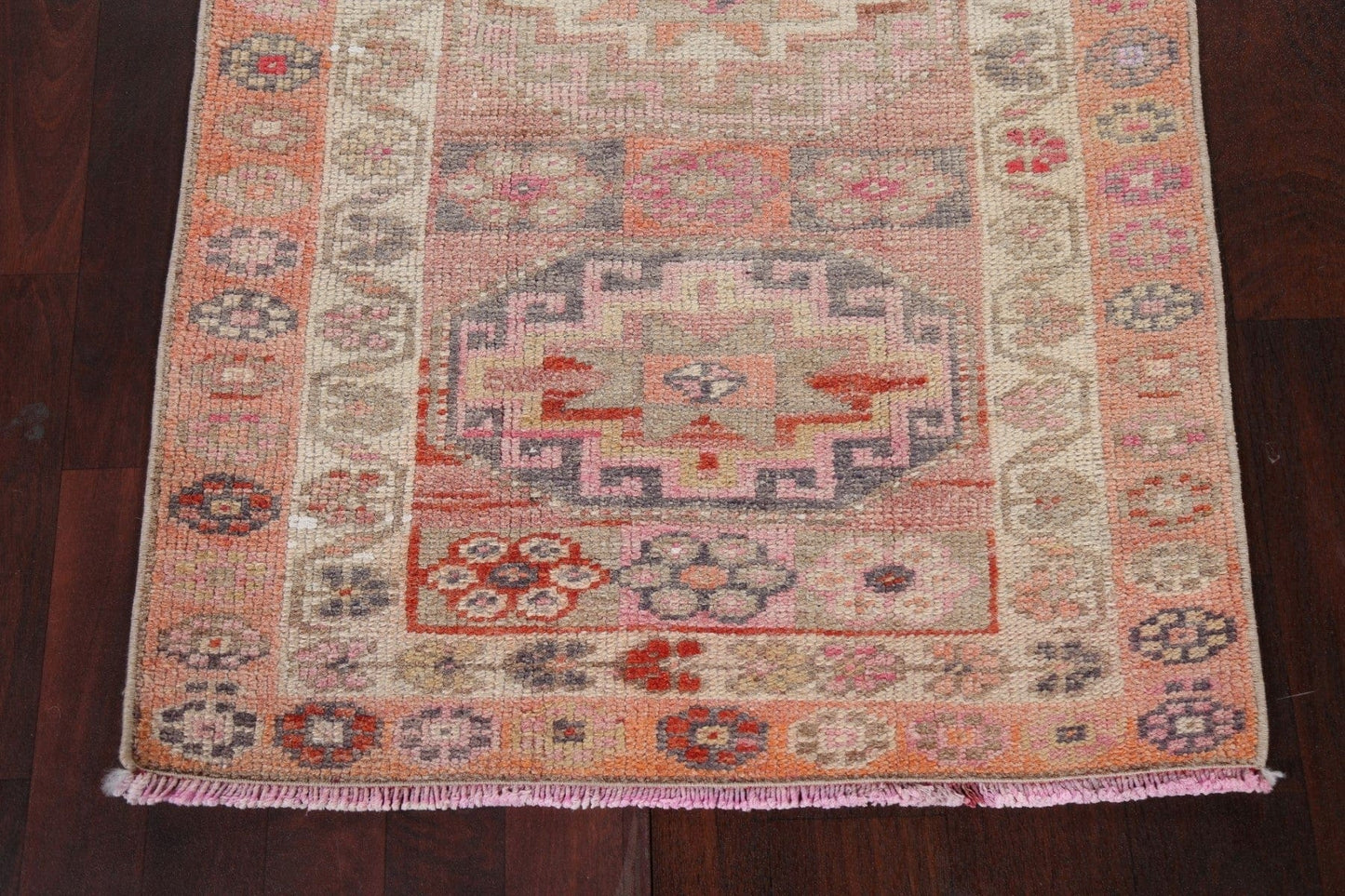 Geometric Wool Oushak Oriental Runner Rug 3x14