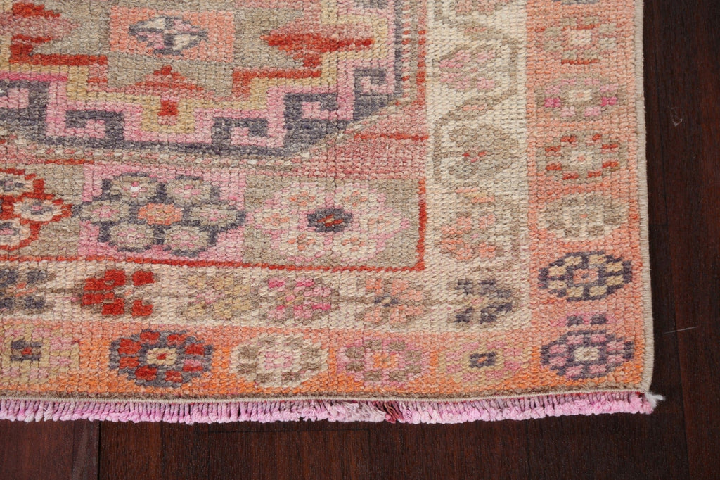 Geometric Wool Oushak Oriental Runner Rug 3x14