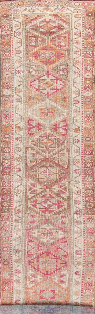 Geometric Wool Oushak Turkish Runner Rug 3x14