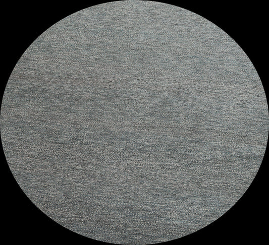 Contemporary Gray Gabbeh Round Wool Rug 8x8