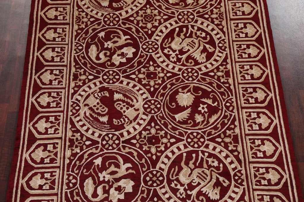 Animal Pictorial Nepalese Vegetable Dye Wool Rug 6x9