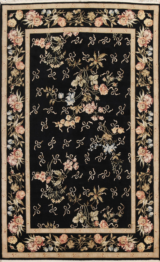 Vegetable Dye Aubusson Oriental Hand-Knotted Rug 6x9