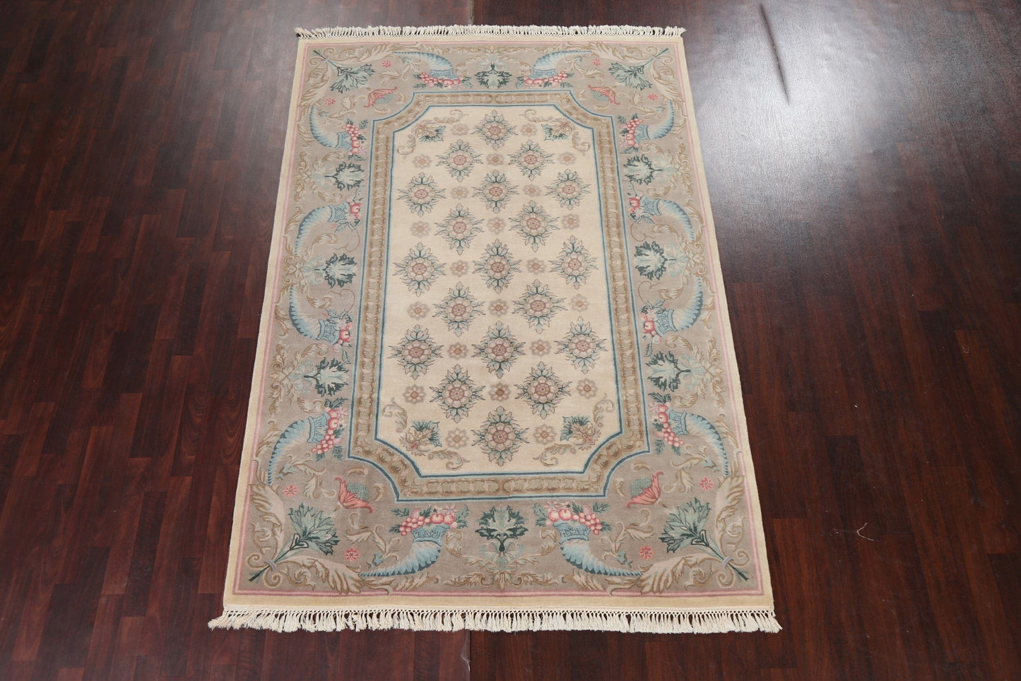 Vegetable Dye Art Deco Oriental Wool Rug 6x8