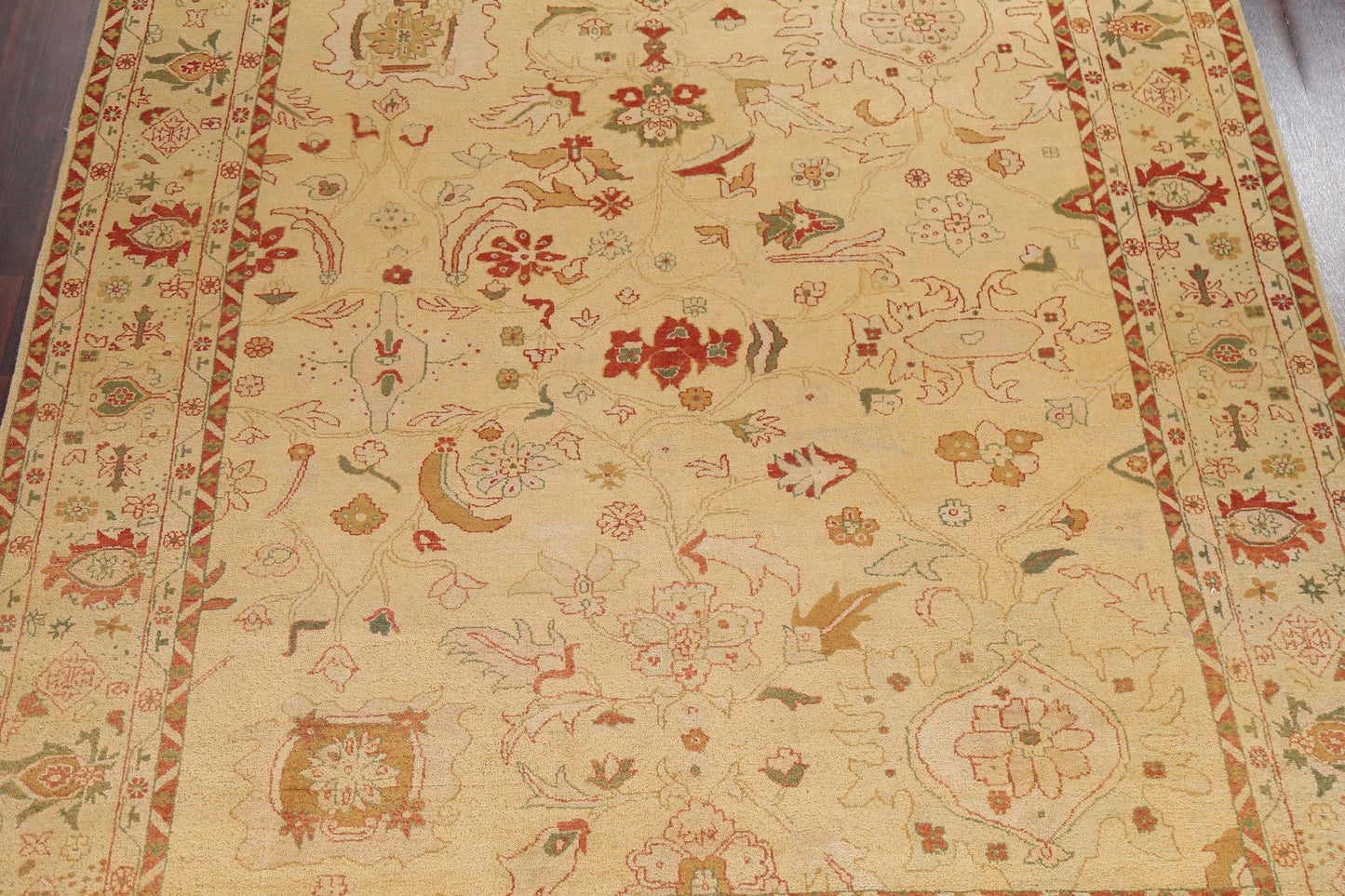 Vegetable Dye Wool Oushak Oriental Handmade Rug 9x11