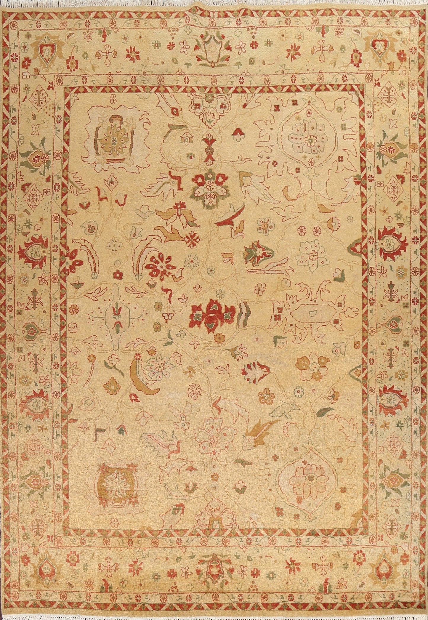 Vegetable Dye Wool Oushak Oriental Handmade Rug 9x11