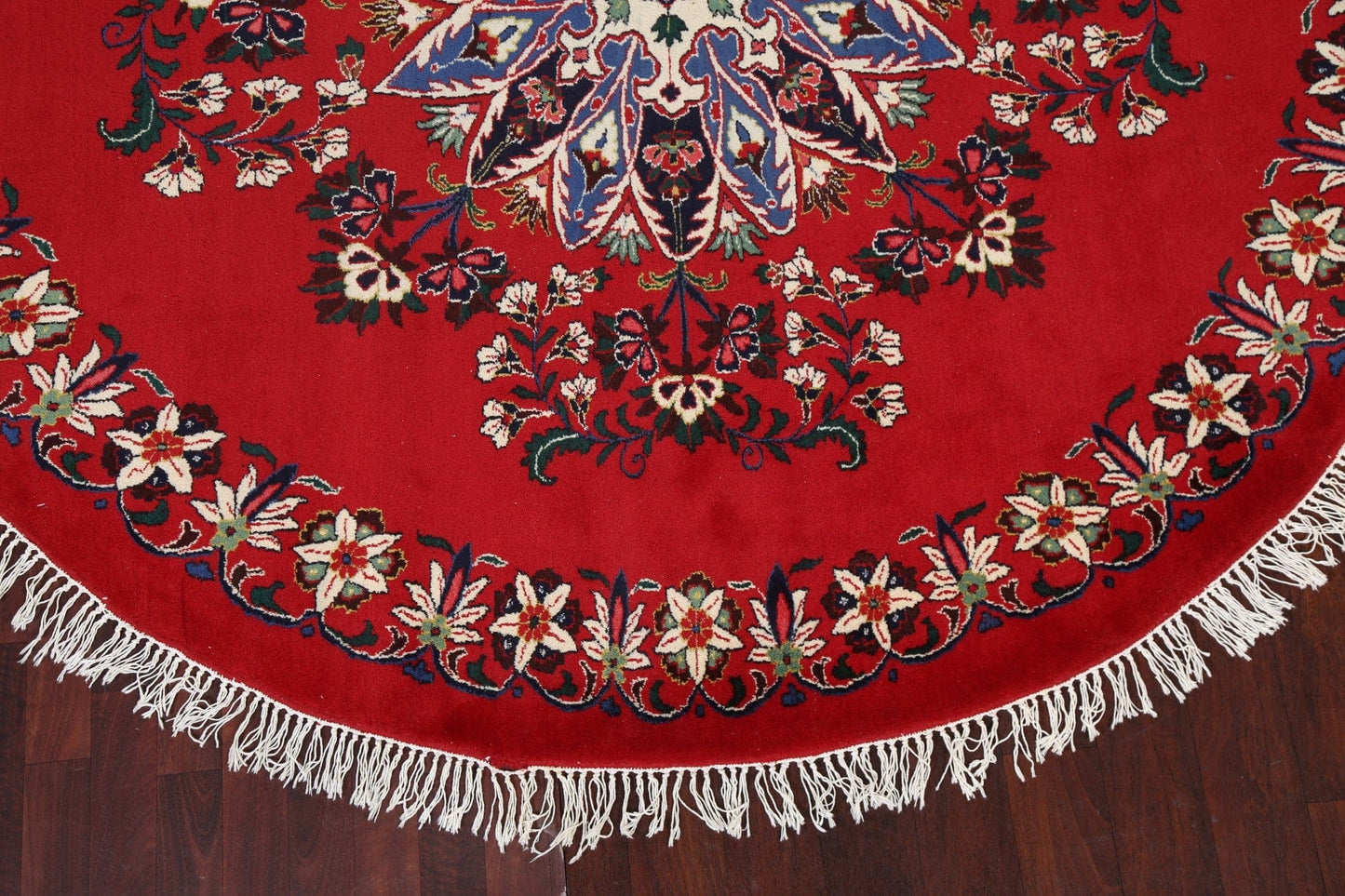 Handmade Red Tabriz Oriental Round Rug 8x8