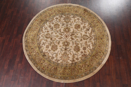 Handmade Wool Agra Oriental Round Rug 8x8