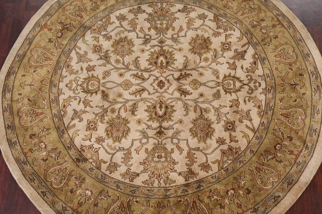 Handmade Wool Agra Oriental Round Rug 8x8