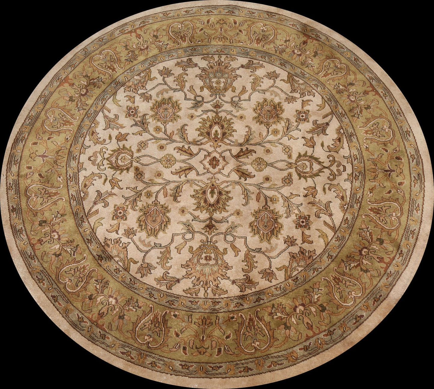 Handmade Wool Agra Oriental Round Rug 8x8