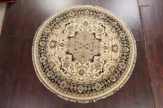 Round Handmade Agra Oriental Area Rug 8x8