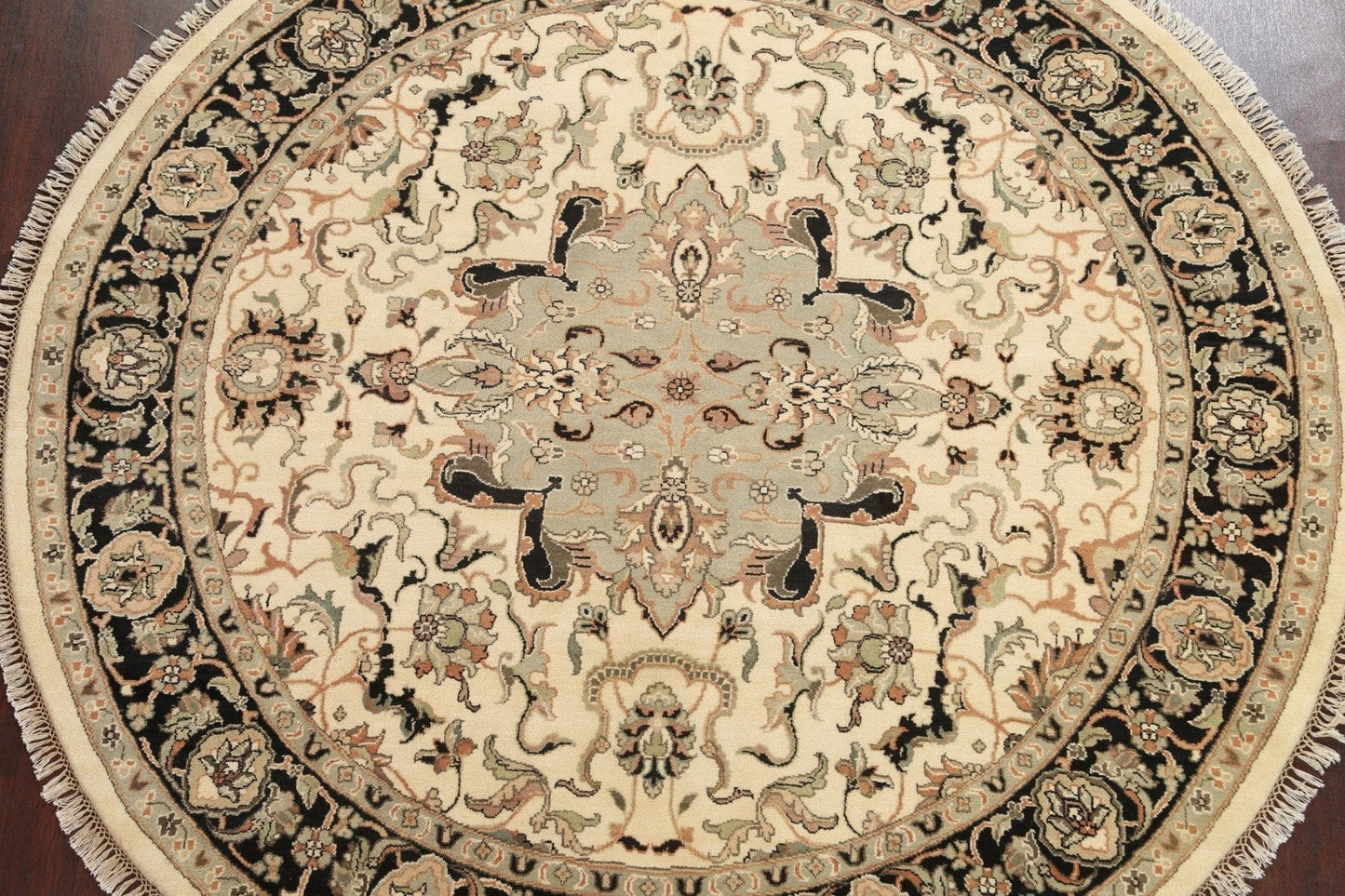 Round Handmade Agra Oriental Area Rug 8x8