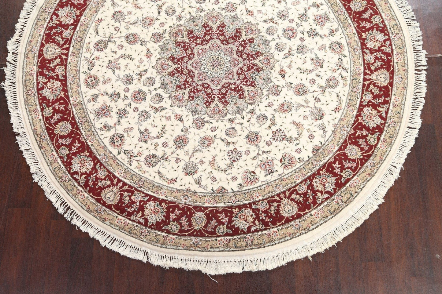 Vegetable Dye Wool/ Silk Aubusson Oriental Round Rug 8x8