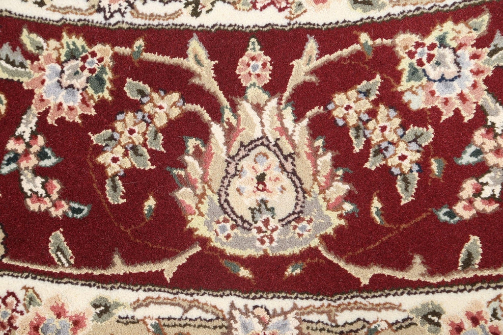 Vegetable Dye Wool/ Silk Aubusson Oriental Round Rug 8x8