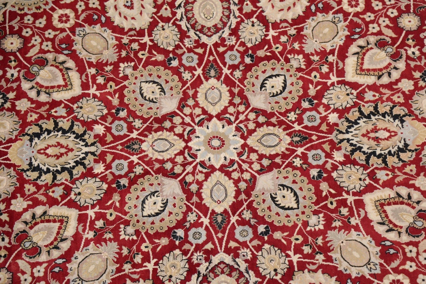 Vegetable Dye Red Tabriz Oriental Round Rug 8x8